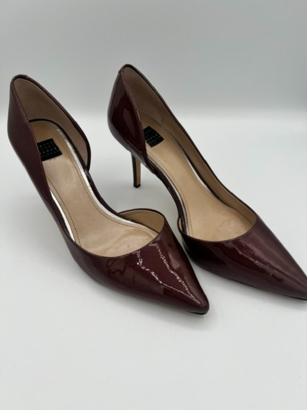 White House Black Market Burgundy Patent D'Orsay Pumps 8.5